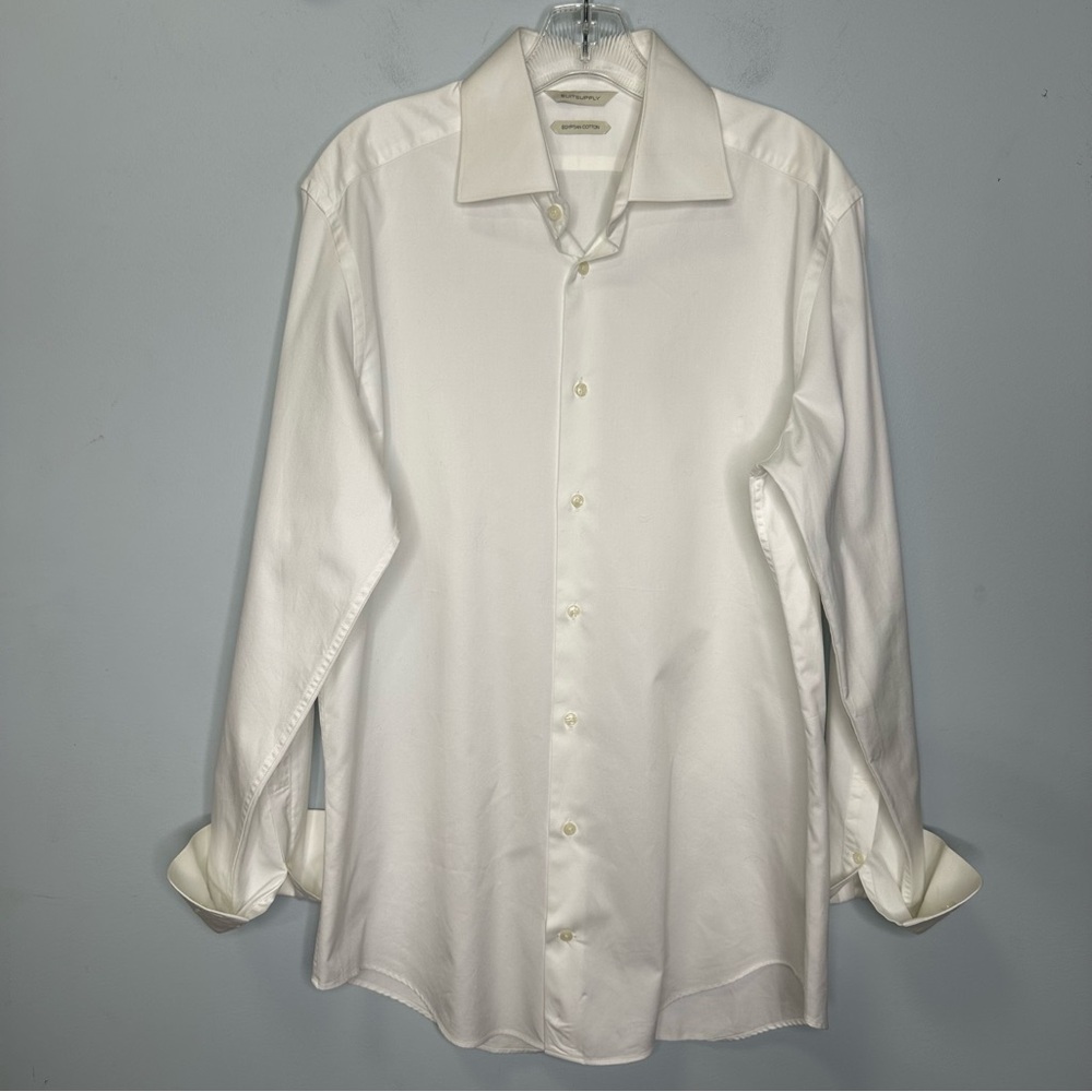 SOLD Suitsupply 100% Egyptian Cotton Spread Collar  Tessitura Monti Dress Shirt